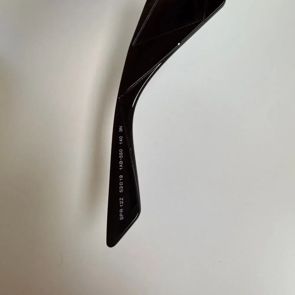 PRADA Unisex Black Silver Gray Lens Rectangle Statement Sunglasses PR 10ZS $565 - Picture 8 of 9